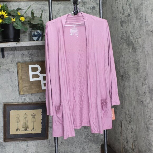 NWT State Of Day Knit Cardigan Open Front 100180255MS Mauve Orchid Purple M - Picture 2 of 5